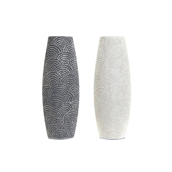 Βάζο DKD Home Decor Γκρι Μπεζ Ρητίνη Ανατολικó (17 x 7 x 46 cm) (x2)