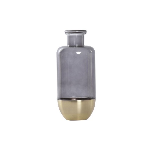 Βάζο DKD Home Decor Κρυστάλλινο Γκρι Χρυσό Σύγχρονη (14 x 14 x 31 cm)