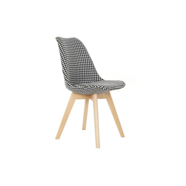 Καρέκλα Τραπεζαρίας DKD Home Decor Φυσικό Μαύρο Ξύλο πολυεστέρας Λευκό (47 x 50 x 80 cm)