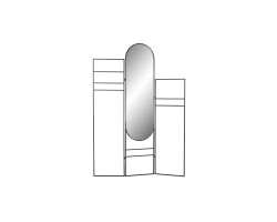Μόνιμος καθρέφτης DKD Home Decor 121 x 1 x 170  cm Καθρέφτης Μαύρο Μέταλλο Loft