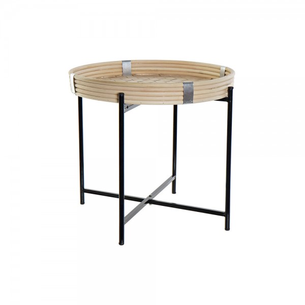 Βοηθητικό Τραπέζι DKD Home Decor Μέταλλο λυγαριά (42,5 x 42,5 x 38 cm)