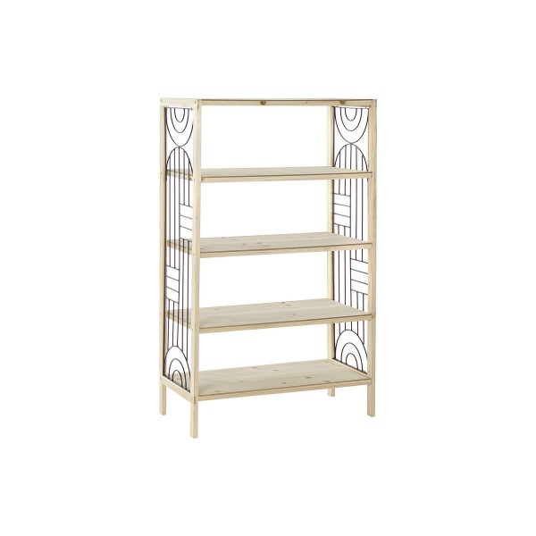 Ράφια DKD Home Decor Φυσικό Μαύρο Μέταλλο Ξύλο 5 Ράφια (60 x 28 x 100 cm)