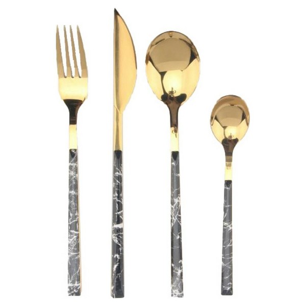 Σετ Mαχαιροπήρουνων DKD Home Decor Μάρμαρο (16 pcs)