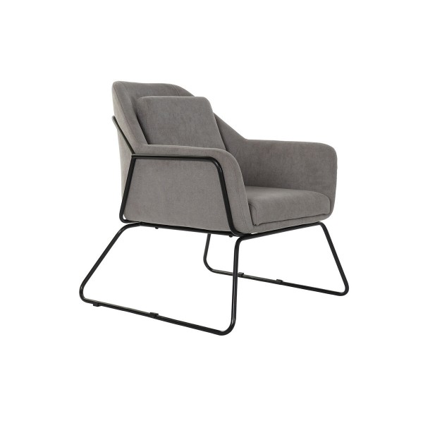 Κάθισμα DKD Home Decor Μαύρο Γκρι Μέταλλο πολυεστέρας (75 x 76 x 82 cm)