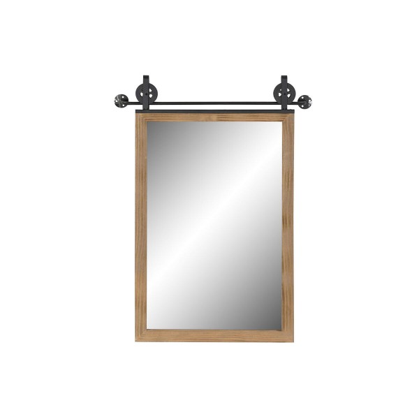 Τοίχο καθρέφτη DKD Home Decor Καθρέφτης Φυσικό Μαύρο MDF (49 x 5 x 70 cm)
