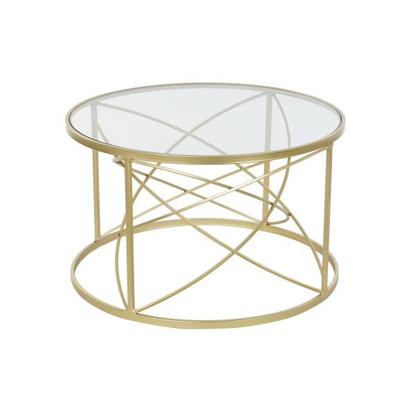 Βοηθητικό Τραπέζι DKD Home Decor Χρυσό Μέταλλο Κρυστάλλινο 70 x 70 x 43 cm