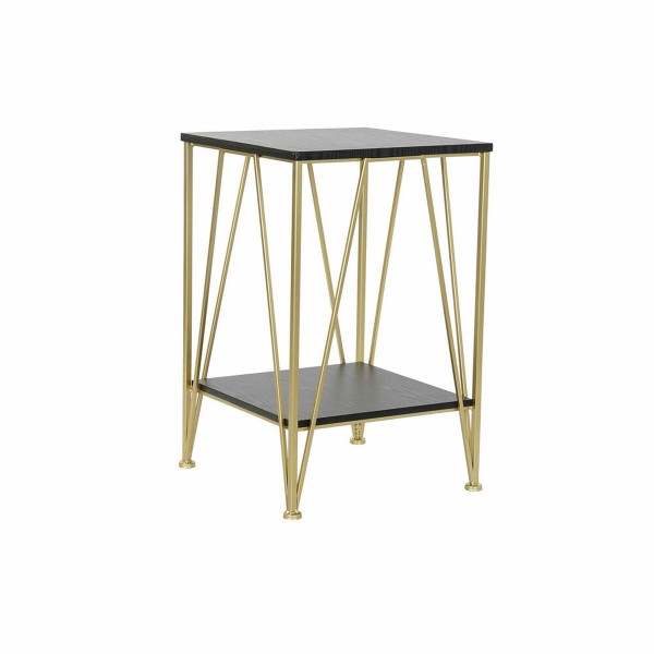 Βοηθητικό Τραπέζι DKD Home Decor Μαύρο Χρυσό Μέταλλο Ξύλο (41 x 41 x 63,5 cm)