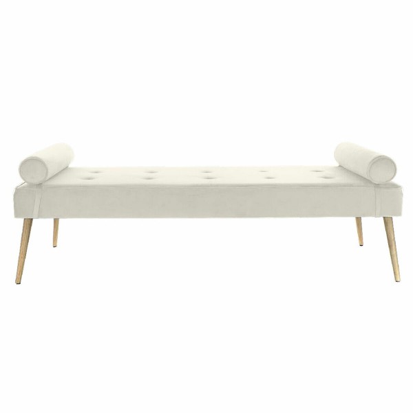Σκαμπό DKD Home Decor   Λευκό Μέταλλο πολυεστέρας Κρεμ (184 x 76 x 62 cm)