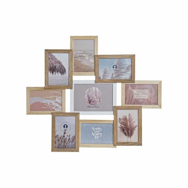 Κορνίζα DKD Home Decor Κρυστάλλινο Φυσικό Καφέ Ξύλο MDF Boho (58 x 2 x 50 cm)