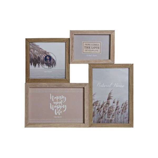 Κορνίζα DKD Home Decor S3024212 Φυσικό Καφέ Αλουμίνιο Ξύλο MDF Boho (25 x 2 x 28 cm)