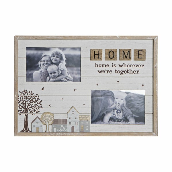 Κορνίζα DKD Home Decor Κρυστάλλινο Φυσικό Λευκό Ξύλο MDF Μεσογείακός (36,5 x 2 x 26 cm)