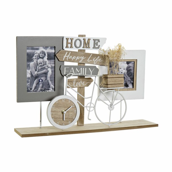 Κορνίζα DKD Home Decor S3024214 Γκρι Αλουμίνιο Λευκό Βουνό Ξύλο MDF (45 x 10 x 30 cm)
