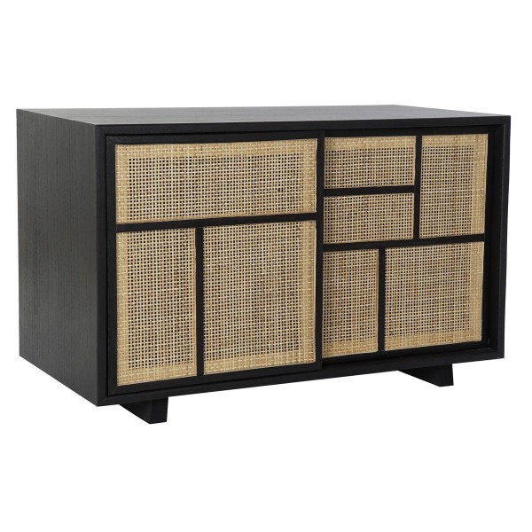 Σκευοθήκη DKD Home Decor Φυσικό Μαύρο MDF ρατάν Ξυλο παουλόβνια (80 x 38 x 50 cm)