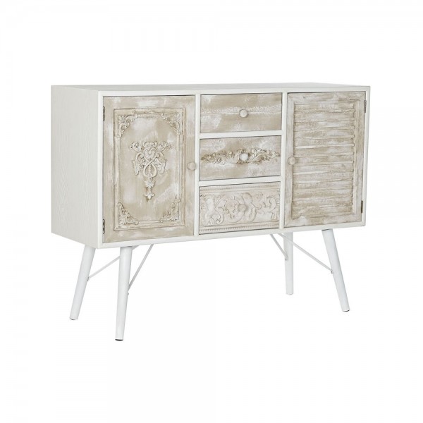 Σκευοθήκη DKD Home Decor Λευκό Έλατο Μπεζ MDF (107 x 36 x 81 cm)