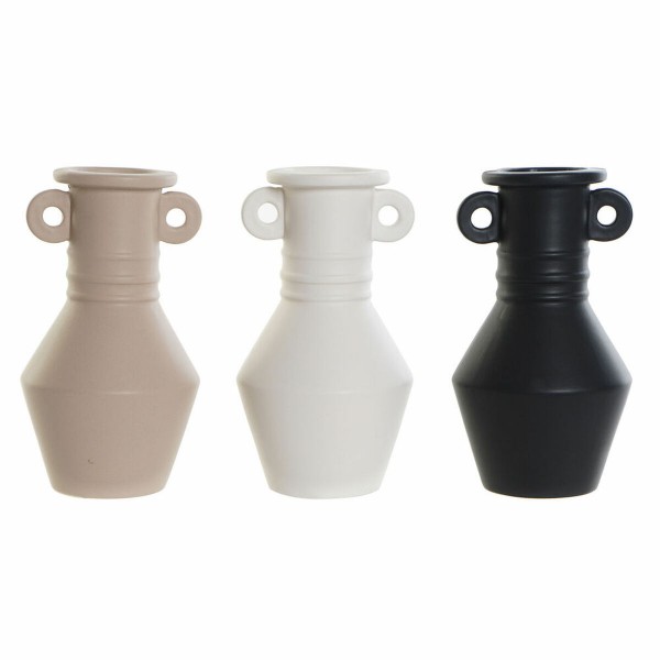 Βάζο DKD Home Decor Πορσελάνη Μαύρο Μπεζ (3 pcs) (11 x 11 x 20 cm)