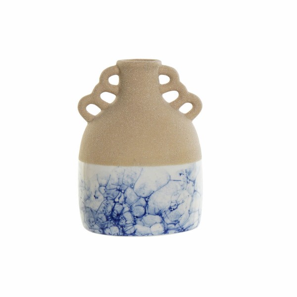 Βάζο DKD Home Decor Πορσελάνη Μπεζ Μπλε Σύγχρονη (12.2 x 10.3 x 16.7 cm)