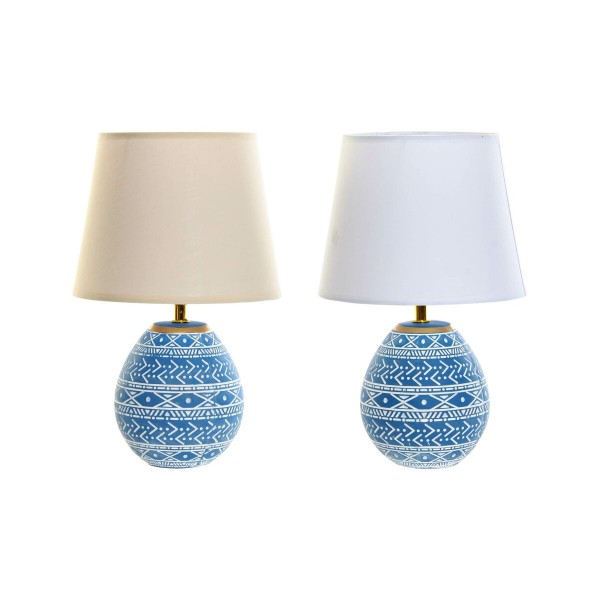 Επιτραπέζιο Φωτιστικό DKD Home Decor Μπεζ Μπλε Χρυσό Λευκό 220 V 50 W (22 x 22 x 36 cm) (x2)