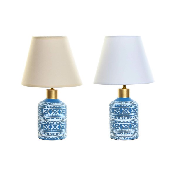Επιτραπέζιο Φωτιστικό DKD Home Decor Μπεζ Μπλε Χρυσό Λευκό 220 V 50 W (24 x 24 x 39 cm) (x2)