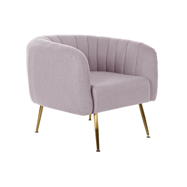 Πολυθρόνα DKD Home Decor Αφρός Ροζ Χρυσό Μέταλλο Ξύλο πολυεστέρας (81 x 75 x 73 cm)