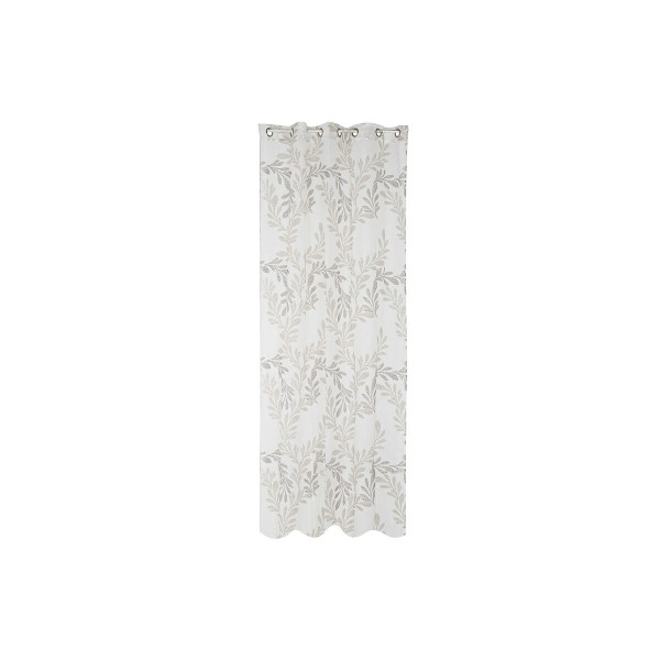Κουρτίνα DKD Home Decor Μέταλλο πολυεστέρας Λευκό Ανοιχτό καφέ (140 x 270 cm)