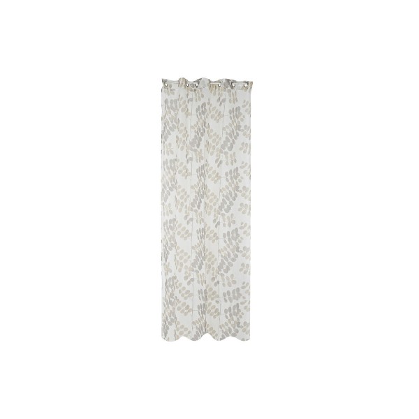 Κουρτίνα DKD Home Decor Μέταλλο πολυεστέρας Λευκό Ανοιχτό καφέ (140 x 270 cm)