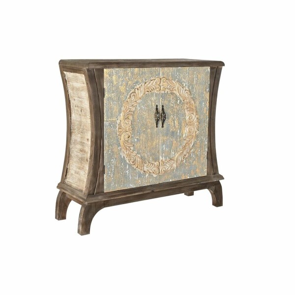 Σκευοθήκη DKD Home Decor Έλατο Γκρι MDF Σκούρο καφέ (107 x 37 x 87 cm)
