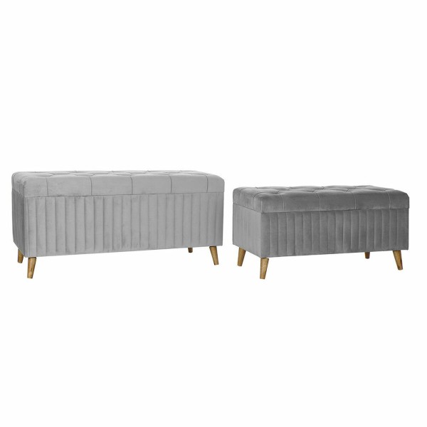 Σκαμπό DKD Home Decor   Γκρι Καφέ πολυεστέρας Βελούδο (122 x 50 x 58 cm)