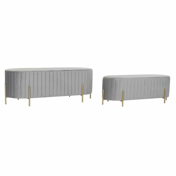 Σκαμπό DKD Home Decor   Γκρι Χρυσό Μέταλλο πολυεστέρας Βελούδο (123 x 50 x 45 cm)