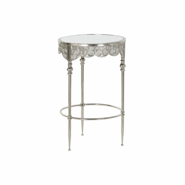 Βοηθητικό Τραπέζι DKD Home Decor Καθρέφτης Ασημί Μέταλλο (39 x 39 x 61 cm)