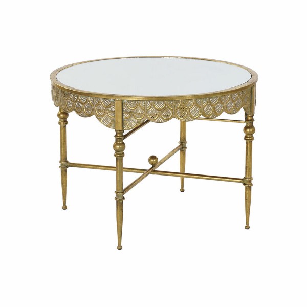 Βοηθητικό Τραπέζι DKD Home Decor Καθρέφτης Μέταλλο Χάλκινο Ανοιχτό (62 x 62 x 44 cm)