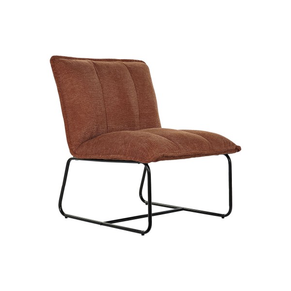 Πολυθρόνα DKD Home Decor Μαύρο Μέταλλο πολυεστέρας τερακότα (66 x 71 x 77 cm)