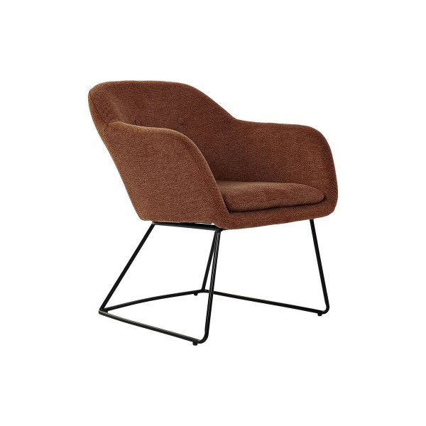 Πολυθρόνα DKD Home Decor Μαύρο Μέταλλο λινό τερακότα (63 x 64 x 70 cm)