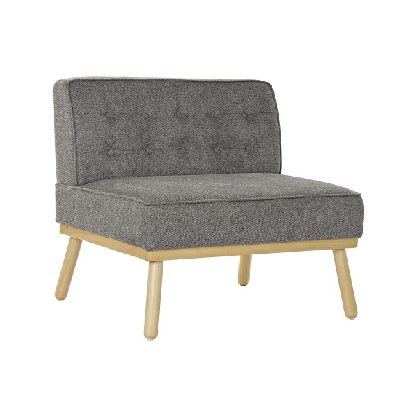 Πολυθρόνα DKD Home Decor Ξύλο Καφέ λινό Σκούρο γκρίζο (80 x 66 x 72 cm)