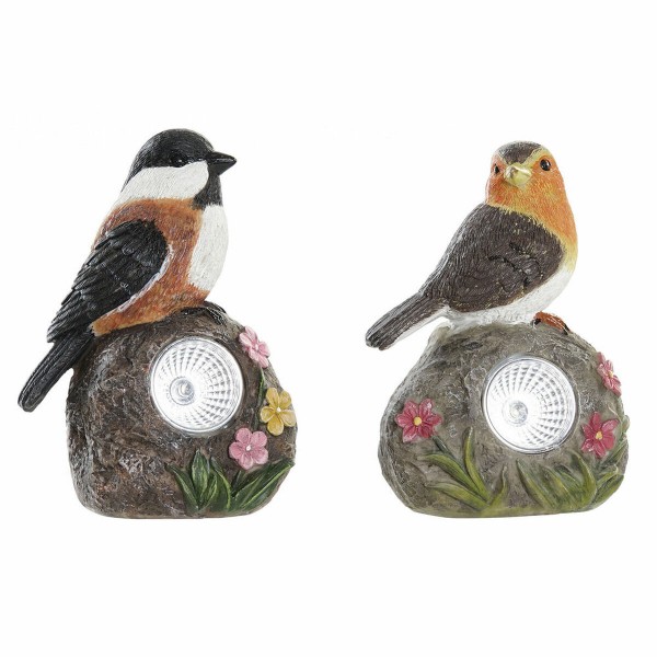 Ηλιακή λάμπα DKD Home Decor Fugl Ρητίνη Πολύχρωμο (9 x 7 x 13 cm) (x2)