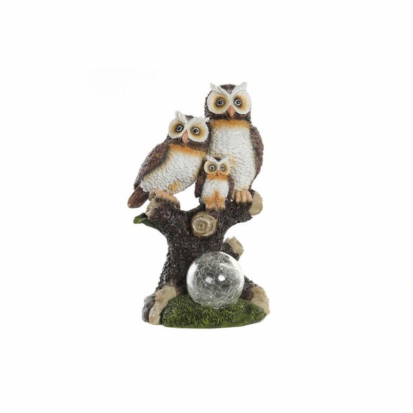 Ηλιακή λάμπα DKD Home Decor Οικογένεια κουκουβάγιες Ρητίνη (15 x 14 x 25 cm)