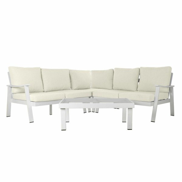 Καναπές κήπου DKD Home Decor Λευκό Αλουμίνιο Κρυστάλλινο 86 cm 212 x 212 x 86 cm  