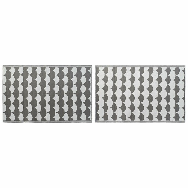 Χαλί DKD Home Decor Γκρι Κύματα Λευκό (x2) (120 x 180 cm)