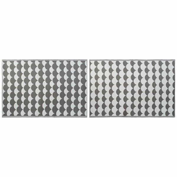 Χαλί DKD Home Decor Γκρι Κύματα Λευκό (x2) (150 x 210 cm)