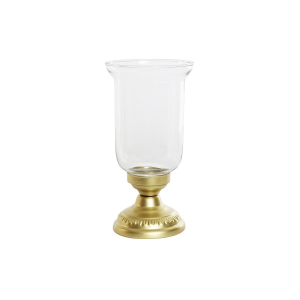 Κηροπήγιο DKD Home Decor Κρυστάλλινο Χρυσό Μέταλλο (14 x 14 x 27 cm)