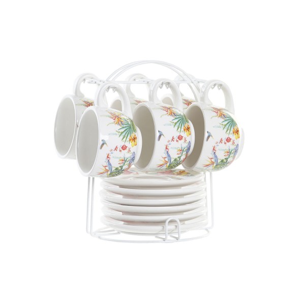 Σετ Κούπες Καφέ DKD Home Decor Μέταλλο Πολύχρωμο Dolomite (180 ml)