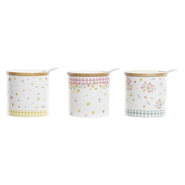 Δοχείο για Ζάχαρη DKD Home Decor Vichy Διακοσμητική κανάτα Dolomite (7,5 x 7,5 x 7,5 cm) (3 Μονάδες)