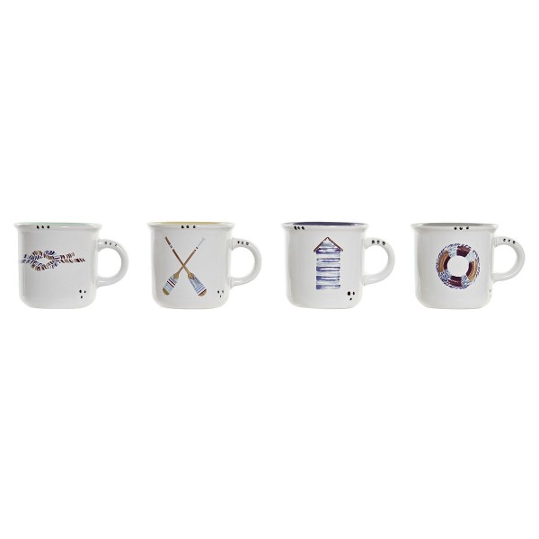 Kopp DKD Home Decor Navy Πήλινα (120 ml) (4 Μονάδες)