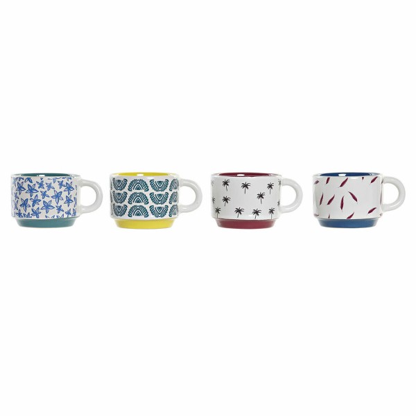 Σετ Κούπες Καφέ DKD Home Decor Πολύχρωμο Πήλινα (150 ml)