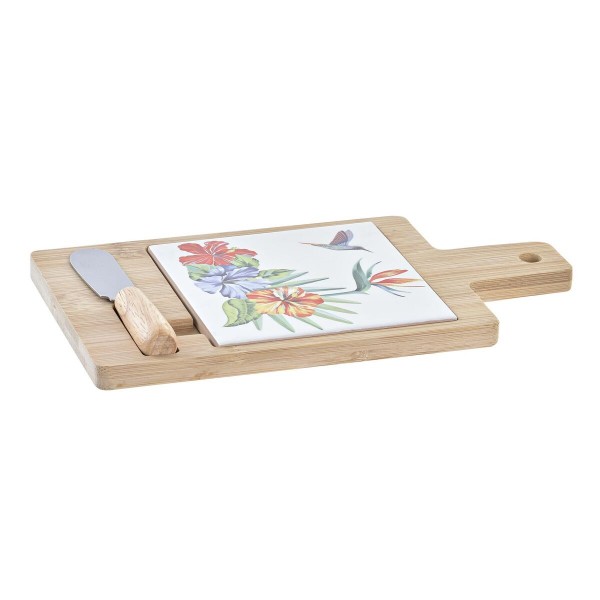 Επιφάνεια Τυριών DKD Home Decor Πολύχρωμο Διακοσμητική κανάτα Πήλινα Τροπικό (21,5 x 11,8 x 1,5 cm) (3 Τεμάχια)