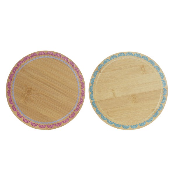 Σουπλά DKD Home Decor Boho 20 x 20 x 1 cm Τυρκουάζ Μπορντό Αποικιακό