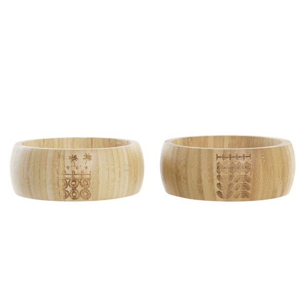 Μπολ DKD Home Decor Φυσικό Διακοσμητική κανάτα (15 x 15 x 5,5 cm) (x2)