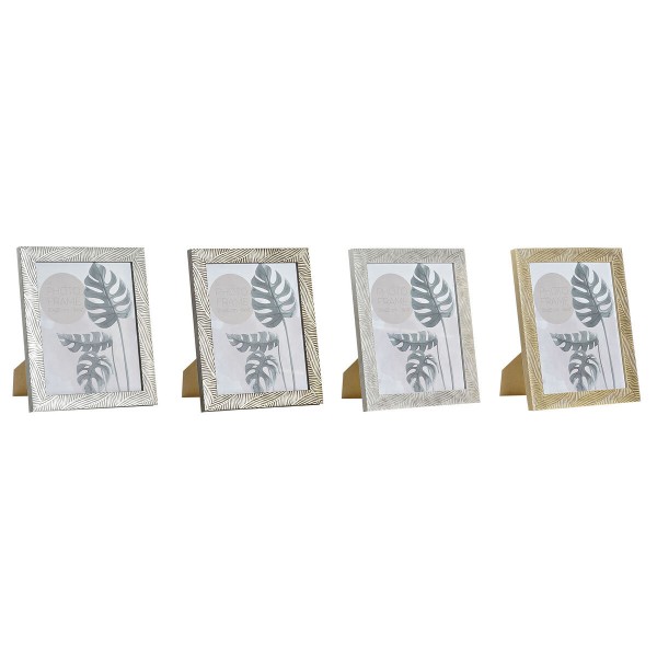 Κορνίζα DKD Home Decor Κρυστάλλινο Φυσικό Γκρι Καφέ Ελεφαντόδοντο Τροπικό PS Φύλλο φυτού (25 x 1,5 x 30 cm) (4 Μονάδες)