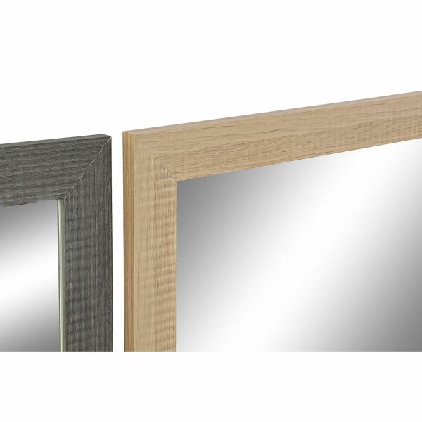 Τοίχο καθρέφτη DKD Home Decor Κρυστάλλινο Φυσικό Καφέ Σκούρο γκρίζο Ελεφαντόδοντο PS 4 Μονάδες (70 x 2 x 97 cm)