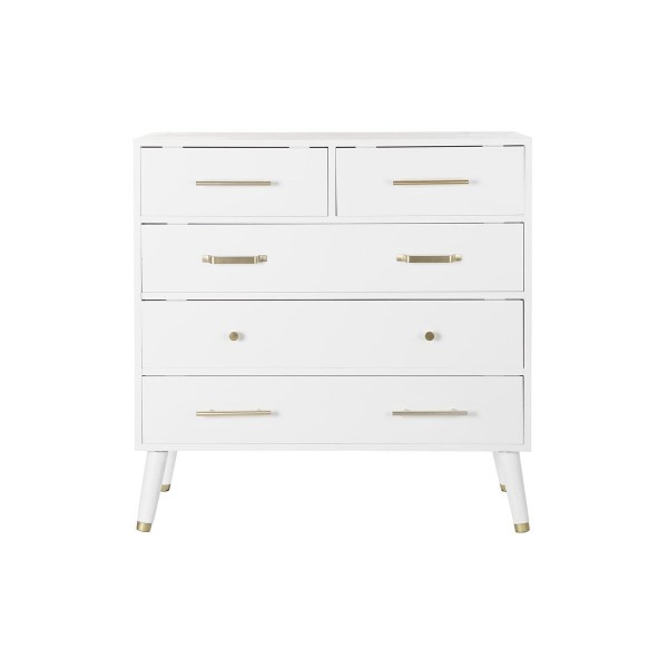 Συρταριέρα DKD Home Decor Φυσικό Μέταλλο Λευκό Κρεμ Ξυλο παουλόβνια (80 x 34 x 84 cm)