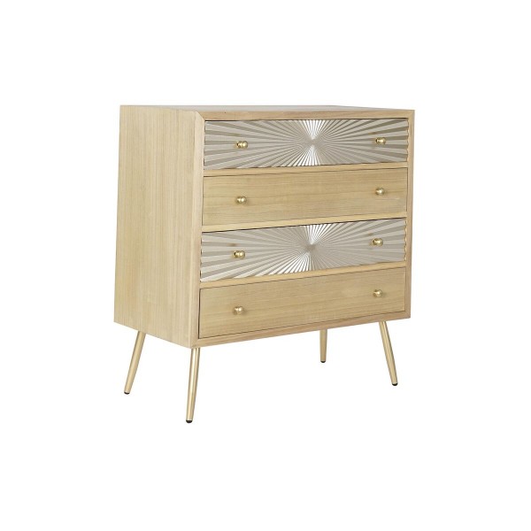 Συρταριέρα DKD Home Decor Έλατο Φυσικό Χρυσό Μέταλλο Σύγχρονη (80 x 40 x 87,5 cm)